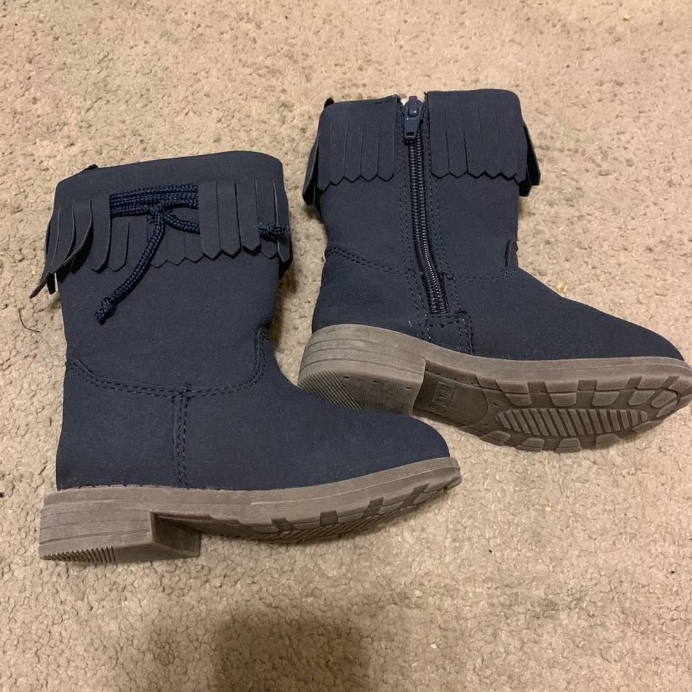 Baby girls Carter boots size 5 dark blue worn once